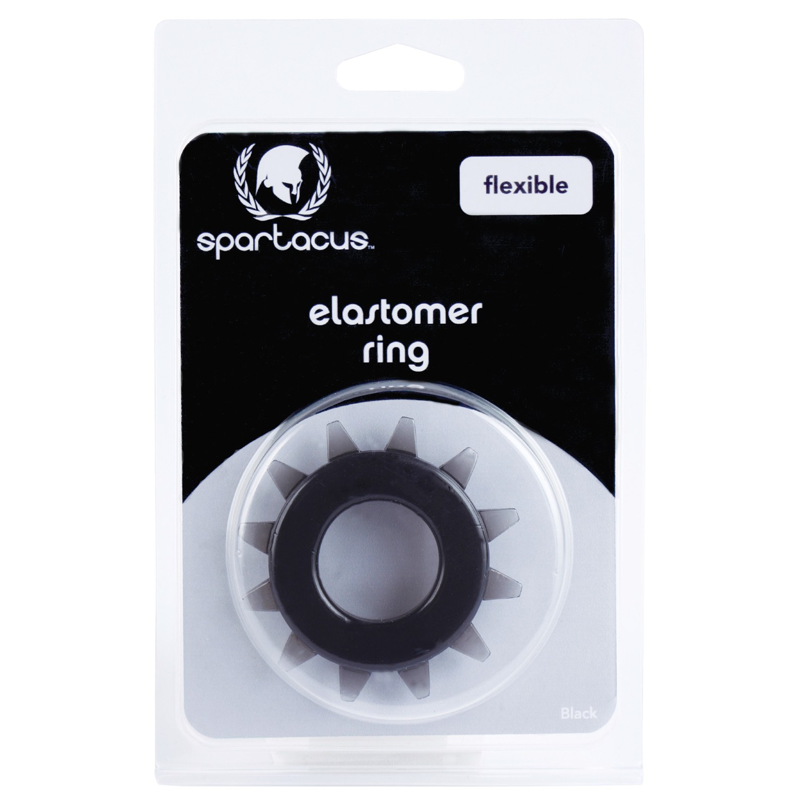 Spartacus Elastomer Stud Cock Ring Black