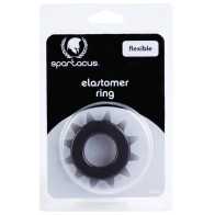 Anillo para el Pene con Estudio Elastómero Spartacus Negro