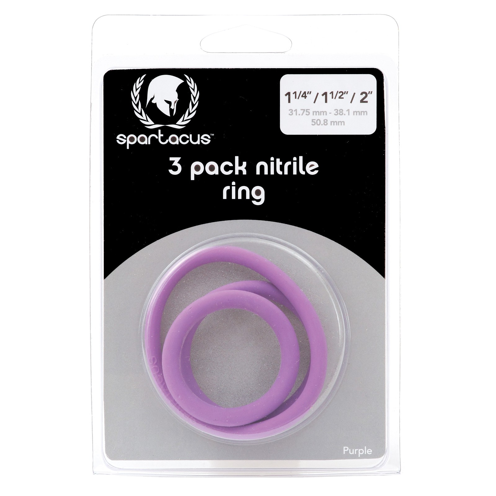 Conjunto de Anillos para Pene Nitrilo Spartacus en Paquete de 3 Morado