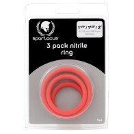 Juego de Anillos Nitrilo Spartacus - Rojo