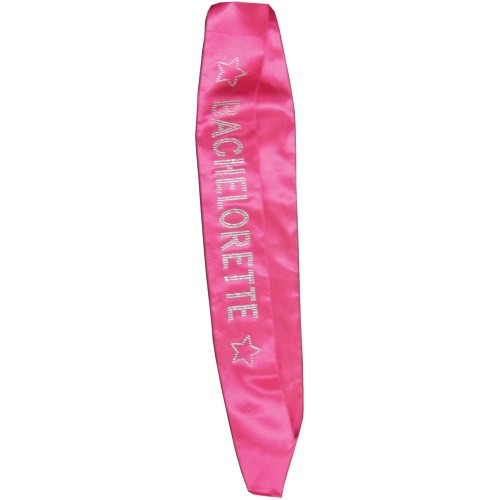 Bachelorette Sash with Crystals in Hot Pink