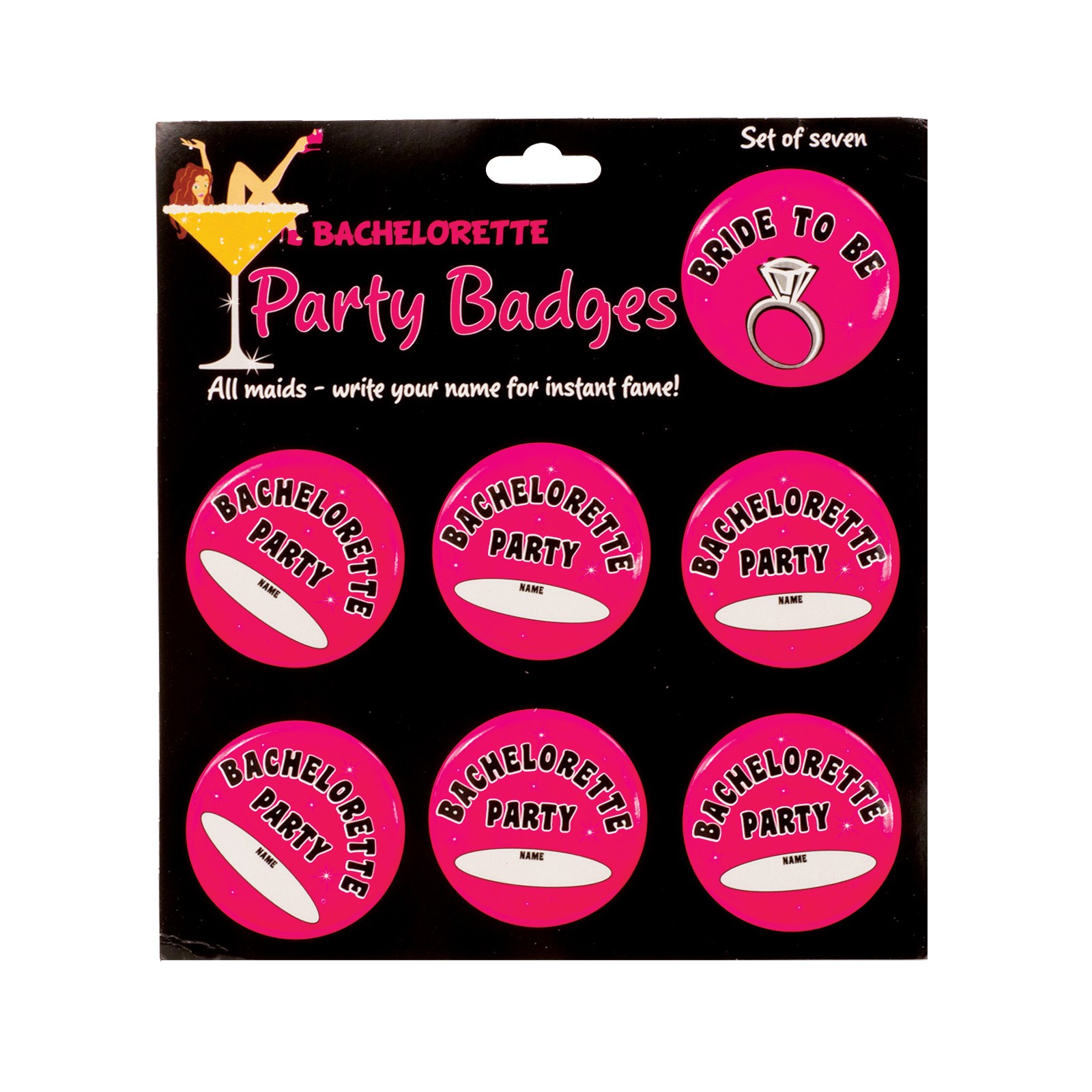 Bachelorette Party Badges - Pack of 7