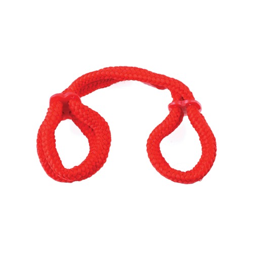 Fetish Fantasy Silk Rope Love Cuffs - Red