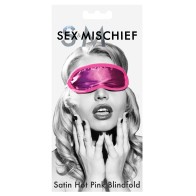 Antifaz de Satén Sex & Mischief Rosa Brillante - Accesorio BDSM