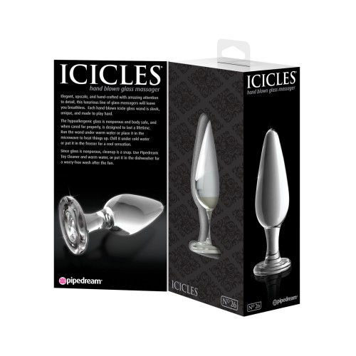 Icicles No. 26 Hand Blown Glass Massager - Clear