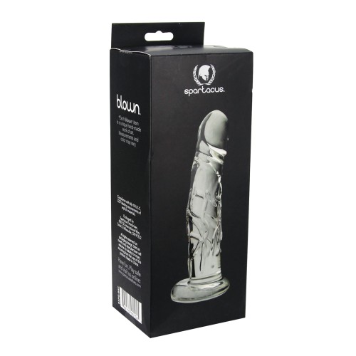 Spartacus Blown Realistic Glass Medium Dildo Clear