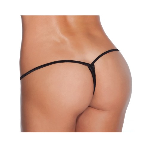 G-String de Lycra Talle Bajo Negro Lencería Sexy