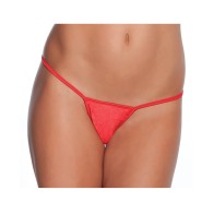 G-String de Lycra de Cintura Baja en Rojo