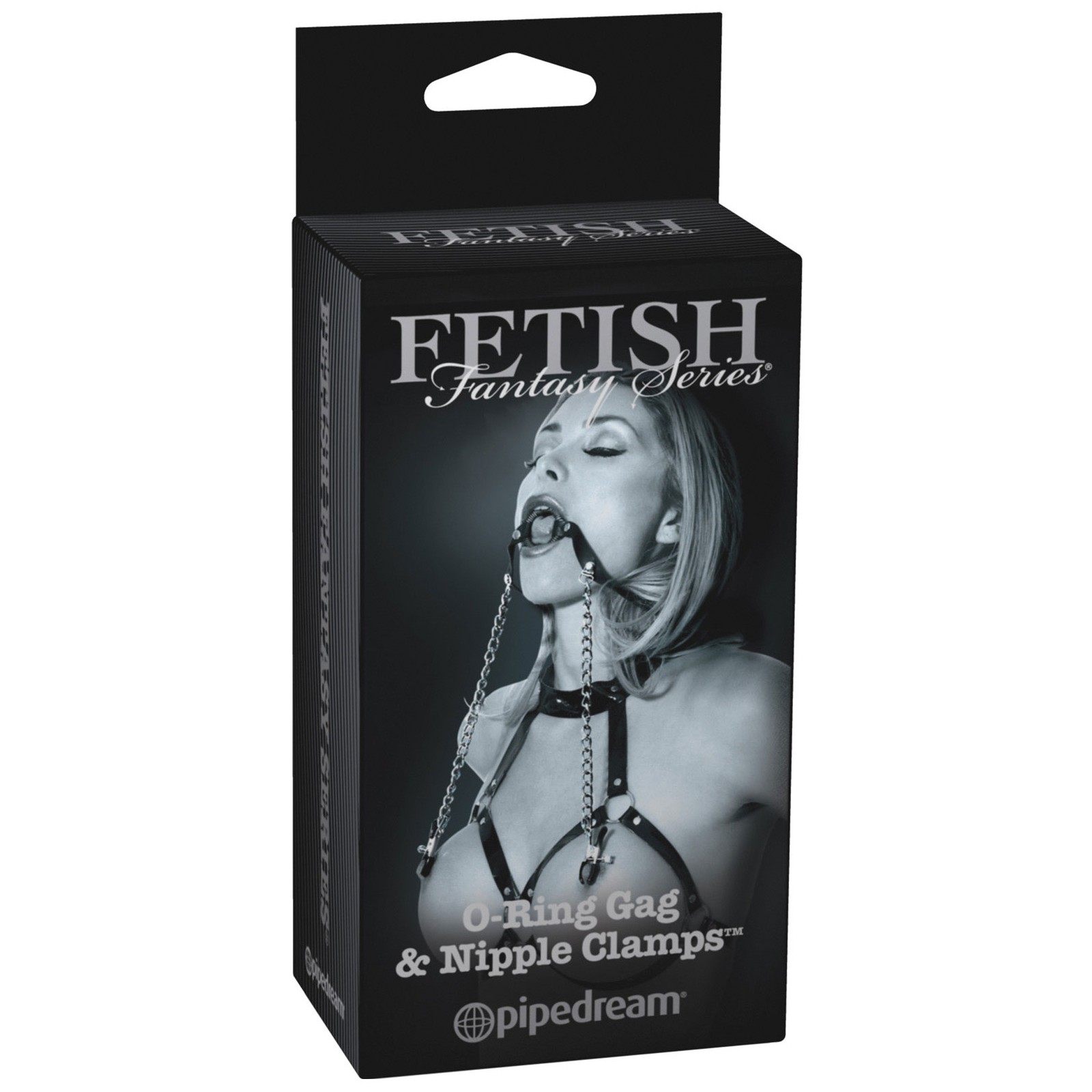 Fetish Fantasy O-Ring Gag with Nipple Clamps for BDSM Fun