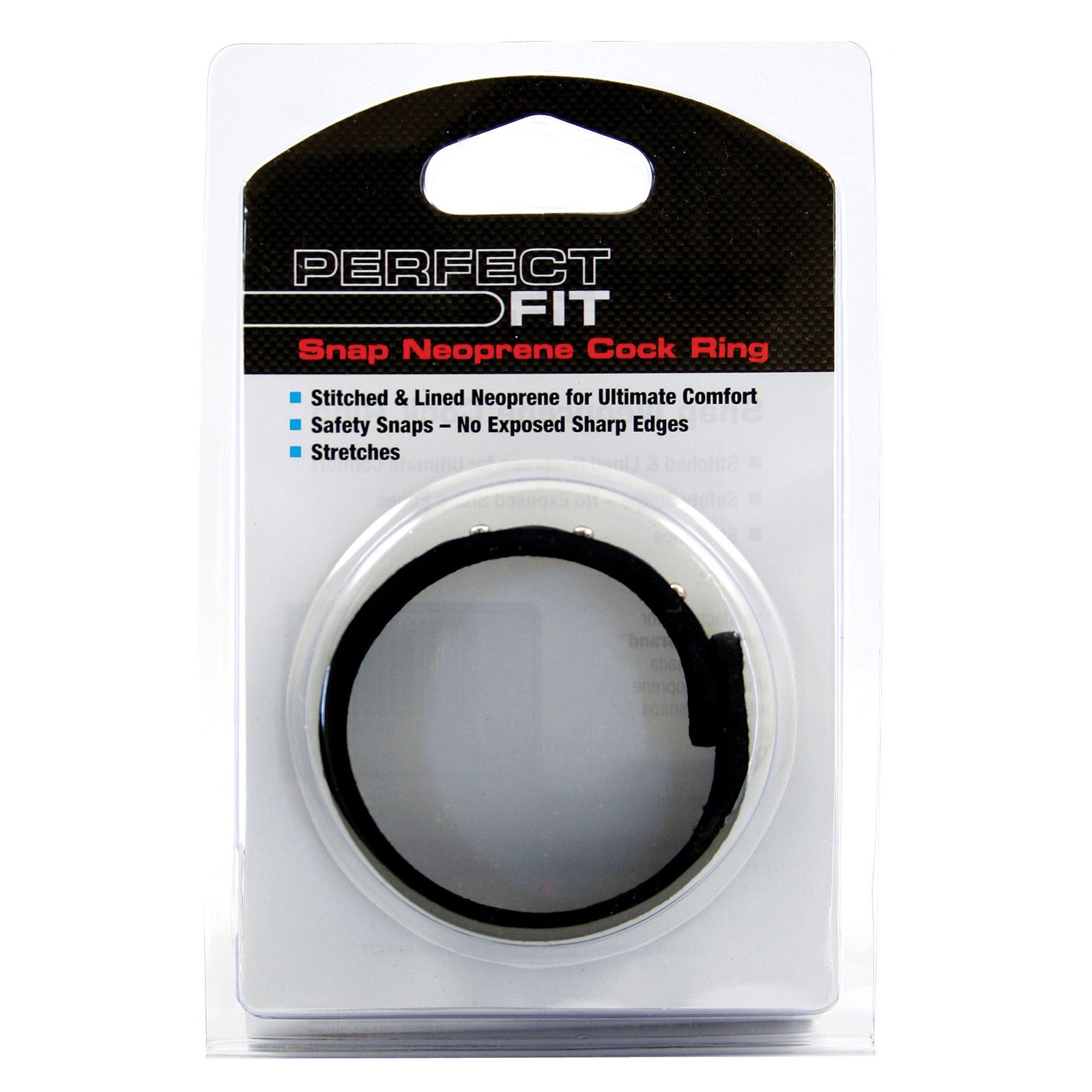 Perfect Fit Neoprene Snap Cock Ring Black