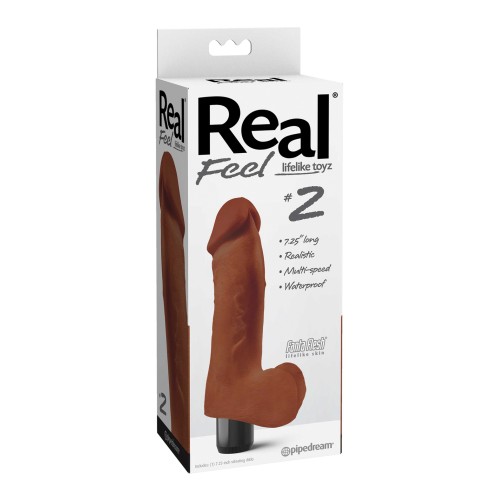 Real Feel No.2 Long 8" Vibe Waterproof - Brown