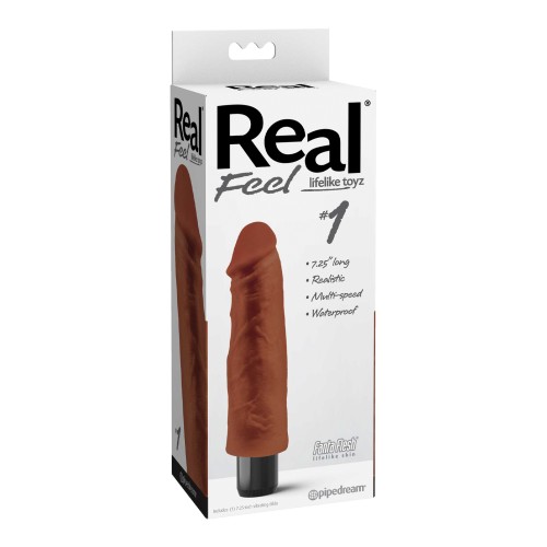 Real Feel No. 1 Long 7.5 Inch Vibe Waterproof Brown