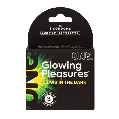 One Glowing Pleasures Condoms - 3 Pack