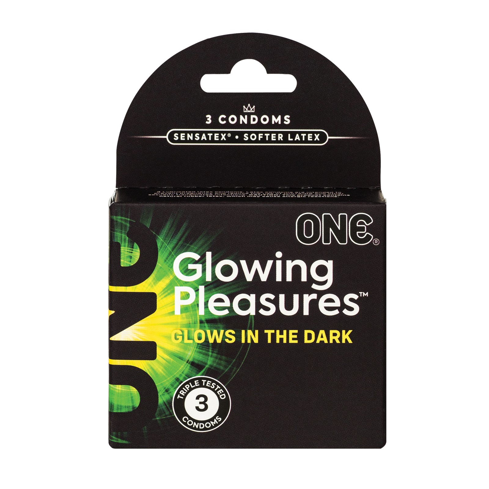 One Glowing Pleasures Condoms - 3 Pack