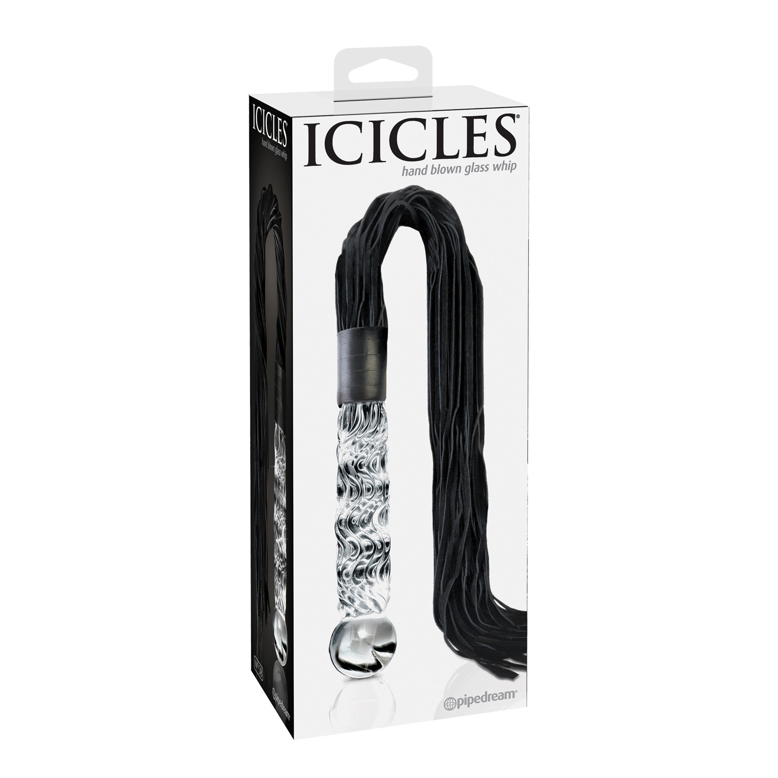 Icicles No. 38 Hand Blown Glass Handled Whip Clear