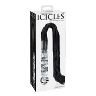 Icicles No. 38 Hand Blown Glass Handled Whip Clear