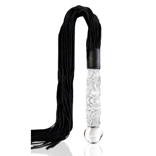 Icicles No. 38 Hand Blown Glass Handled Whip Clear