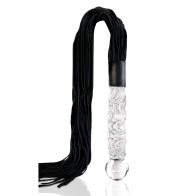 Icicles No. 38 Hand Blown Glass Handled Whip Clear