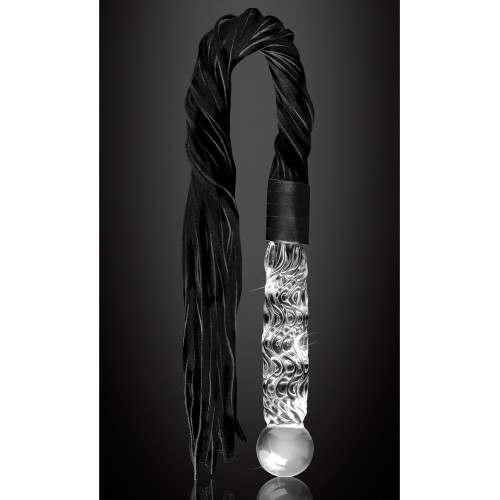 Icicles No. 38 Hand Blown Glass Handled Whip Clear