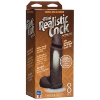 Realistic 8 Inch Ultraskyn Cock with Balls Brown