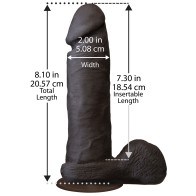 Realistic 8 Inch Ultraskyn Cock with Balls Brown