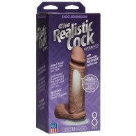 Realistic 8" Ultraskyn Cock with Balls Brown - Authentic Feel