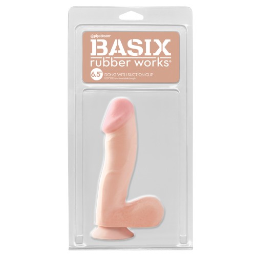 Basix 6.5 Inch Dong with Suction Cup - Versatile Pleasure