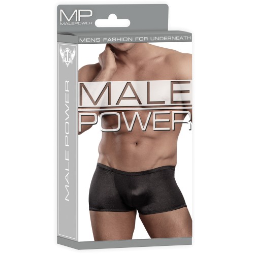 Male Power Satin Lycra Boxer Black Medium