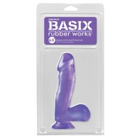 Basix Rubber Works 6.5" Dong with Suction Cup in Purple