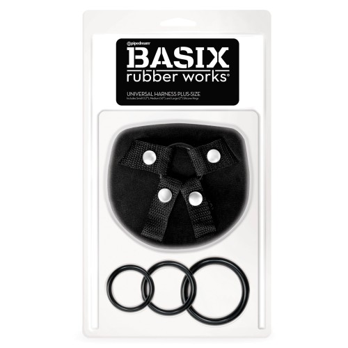 Basix Rubber Works Universal Harness Plus Size Black