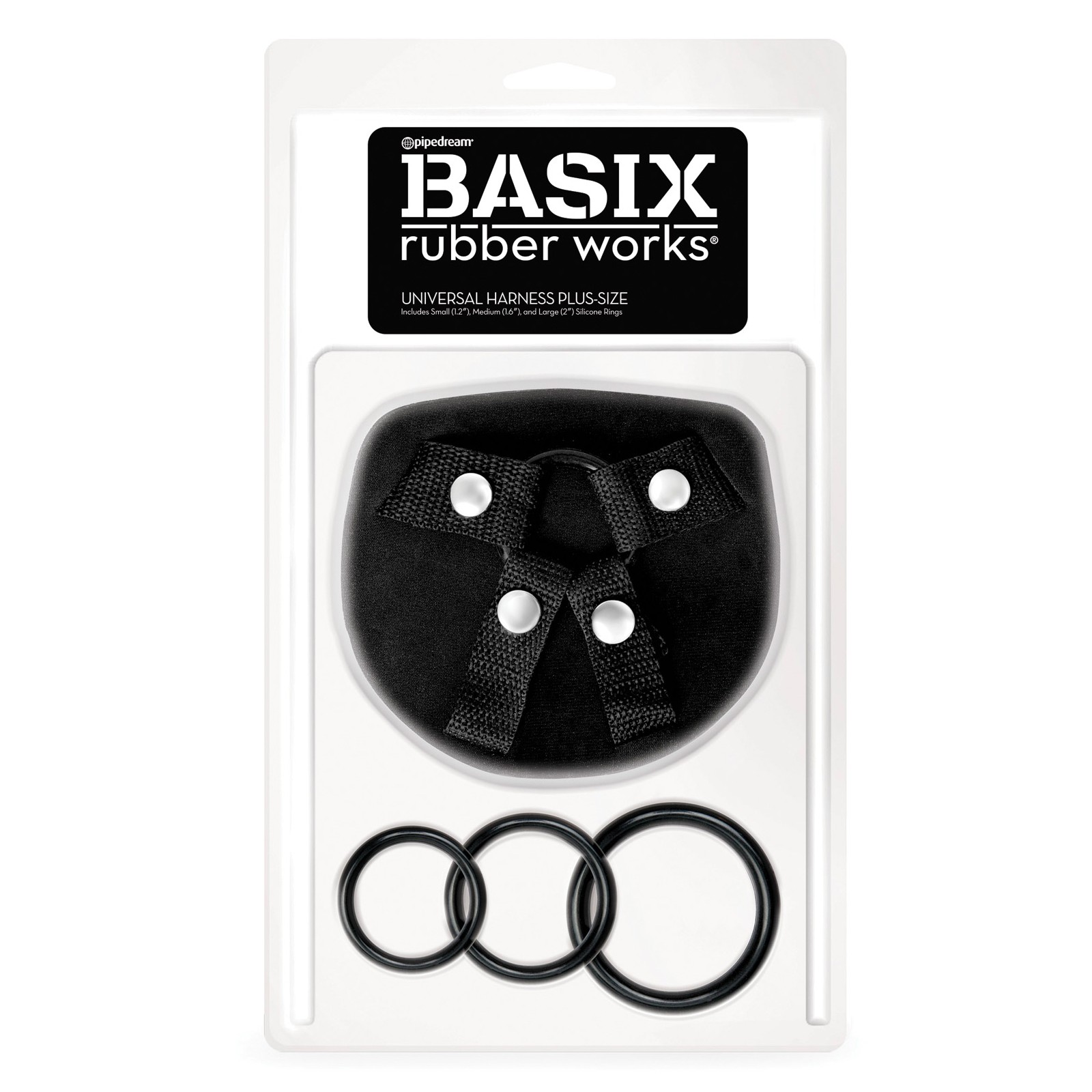 Basix Rubber Works Universal Harness Plus Size Black