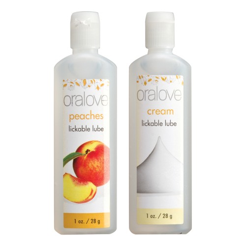 Oralove Duo Flavored Lube Peaches Cream