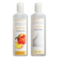 Lubricante Sabor Oralove Dúo Durazno y Crema