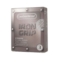 Caution Wear Iron Grip Snug Fit Condoms Pack of 3