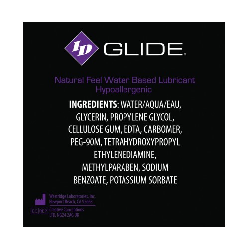 Lubricante a Base de Agua ID Glide - Botella de 1 oz para Bolsillo