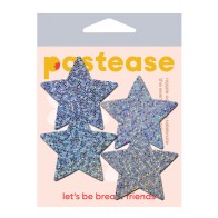 Pastease Premium Petites Glitter Star Plateado Pack de 2