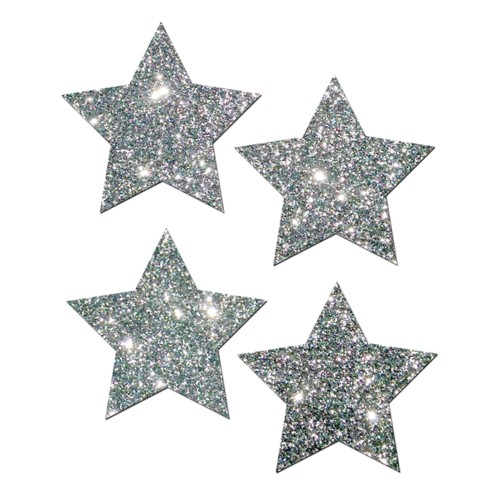 Pastease Premium Petites Glitter Star Plateado Pack de 2