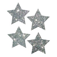 Pastease Premium Petites Glitter Star Silver Pack of 2