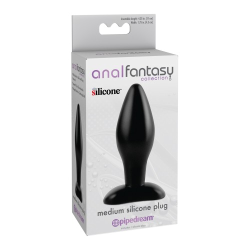 Plug de Silicona Mediano de la Colección Fantasía Anal - Negro