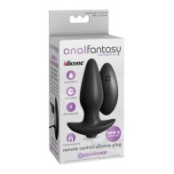 Anal Fantasy Remote Control Silicone Plug - Black