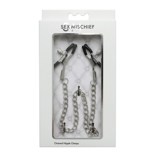 Sex & Mischief Chained Nipple Clamps - BDSM Accessories