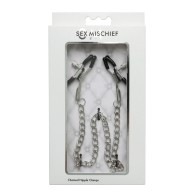 Sex & Mischief Chained Nipple Clamps - BDSM Accessories