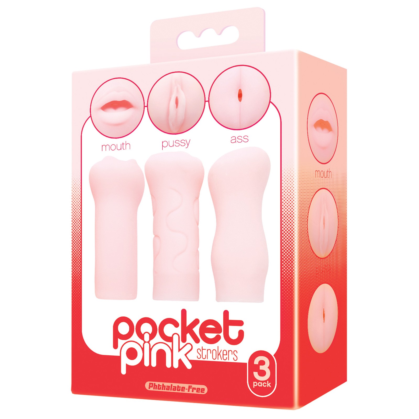 Icon Brands Pocket Pink Strokers 3 Pack