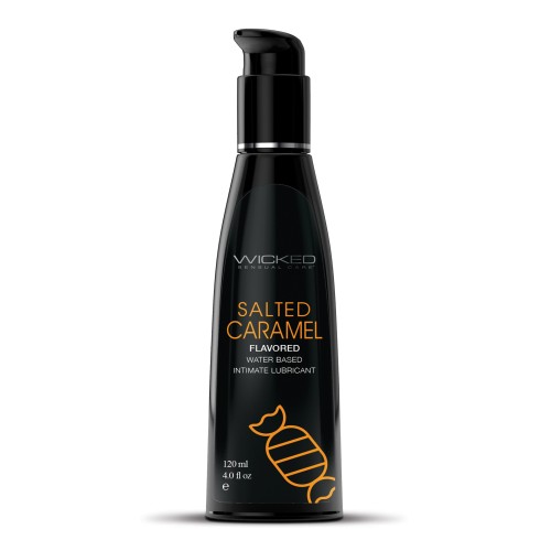 Lubricante a Base de Agua Wicked Aqua - Salado de Caramelo para Sabor Supremo