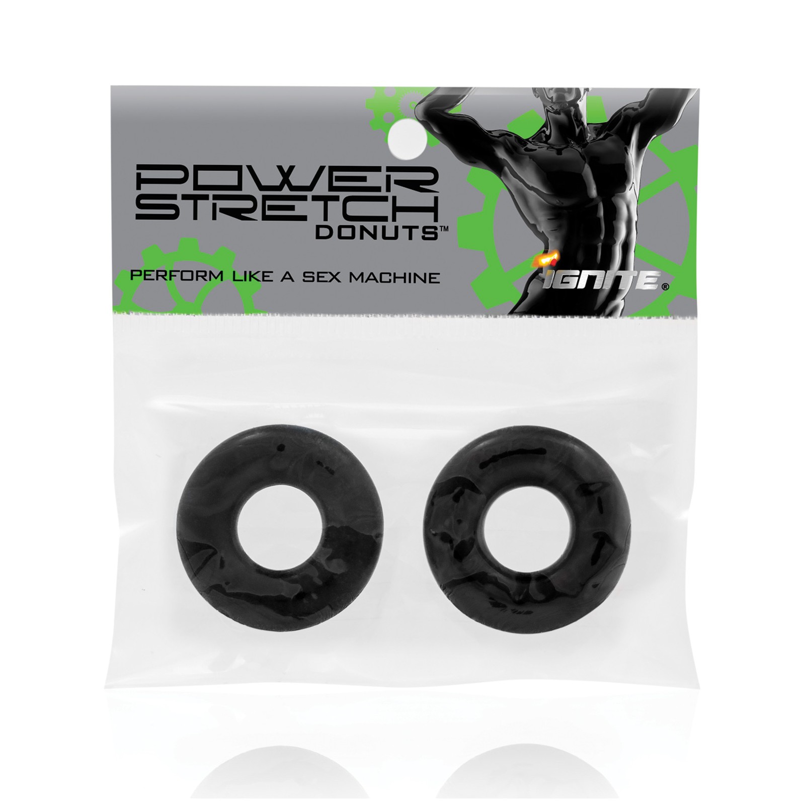 Ignite Anillo Donut Power Stretch - Negro Pack de 2