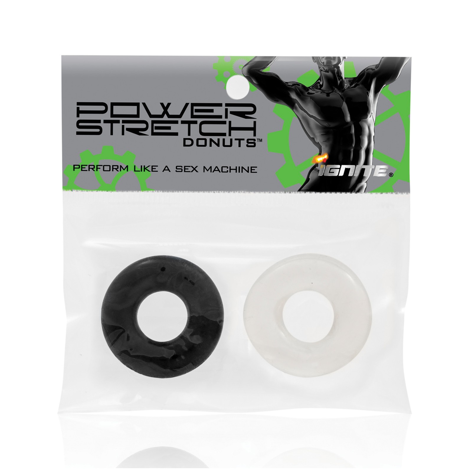 Ignite Power Stretch Donut Cock Ring - Pack of 2