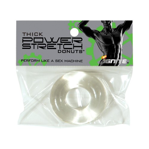 Ignite Thick Power Stretch Donut Cock Ring - Clear