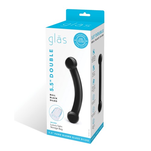 Glas Double Bull Glass Dildo - Black