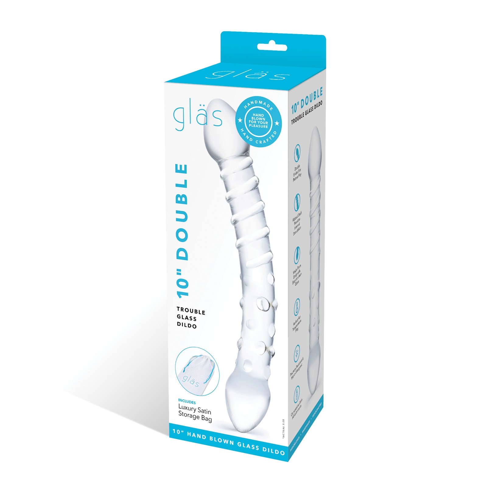 Dildo de Vidrio Double Trouble - Transparente