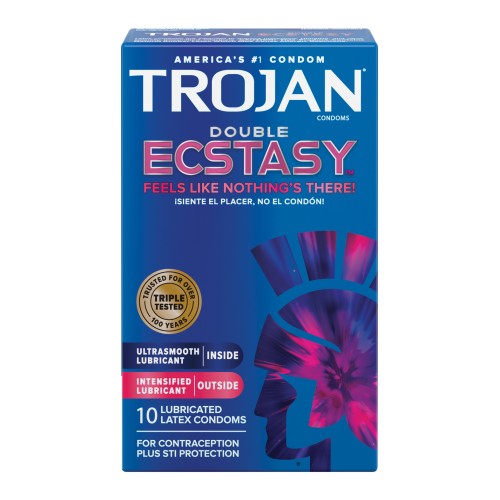 Condones Trojan Double Ecstasy - Caja de 10